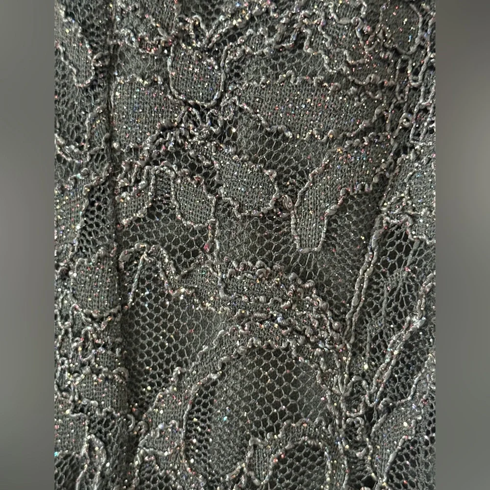 B Darlin Charcoal Lace Maxi Dress - Picture 3 of 5